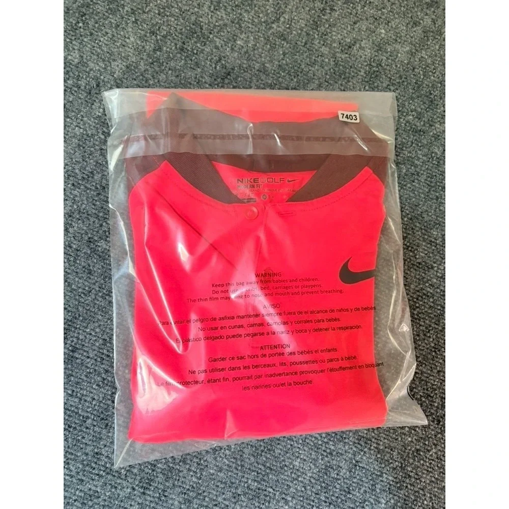 Nike Golf Mens Dri-fit Blade Collar Shirt Red Maroon Raglan Short Sleeve Small